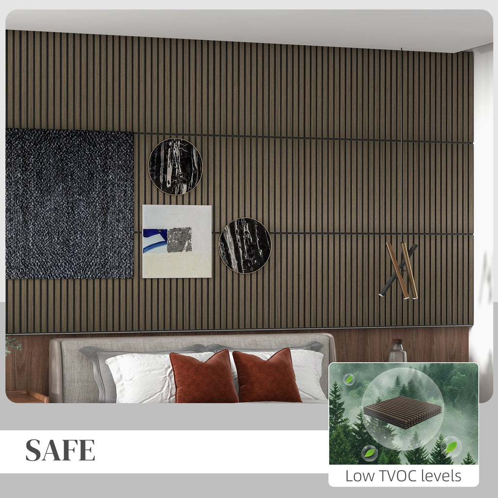 Walnut Wood Slat Acoustic Wall Panels 24 x 24 in, 4 Pack – image 6