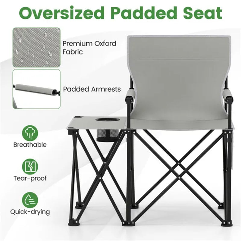 Oversized Folding Camping Chair with Side Table, 330 lb Capacity – image 6