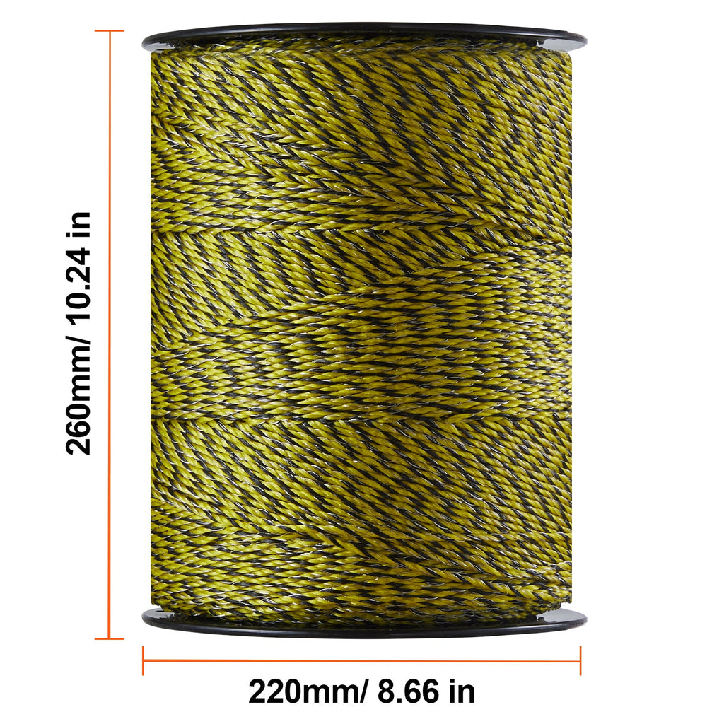 Electric Fence Polywire 3366 Ft, 6 Stainless Strands with Reel