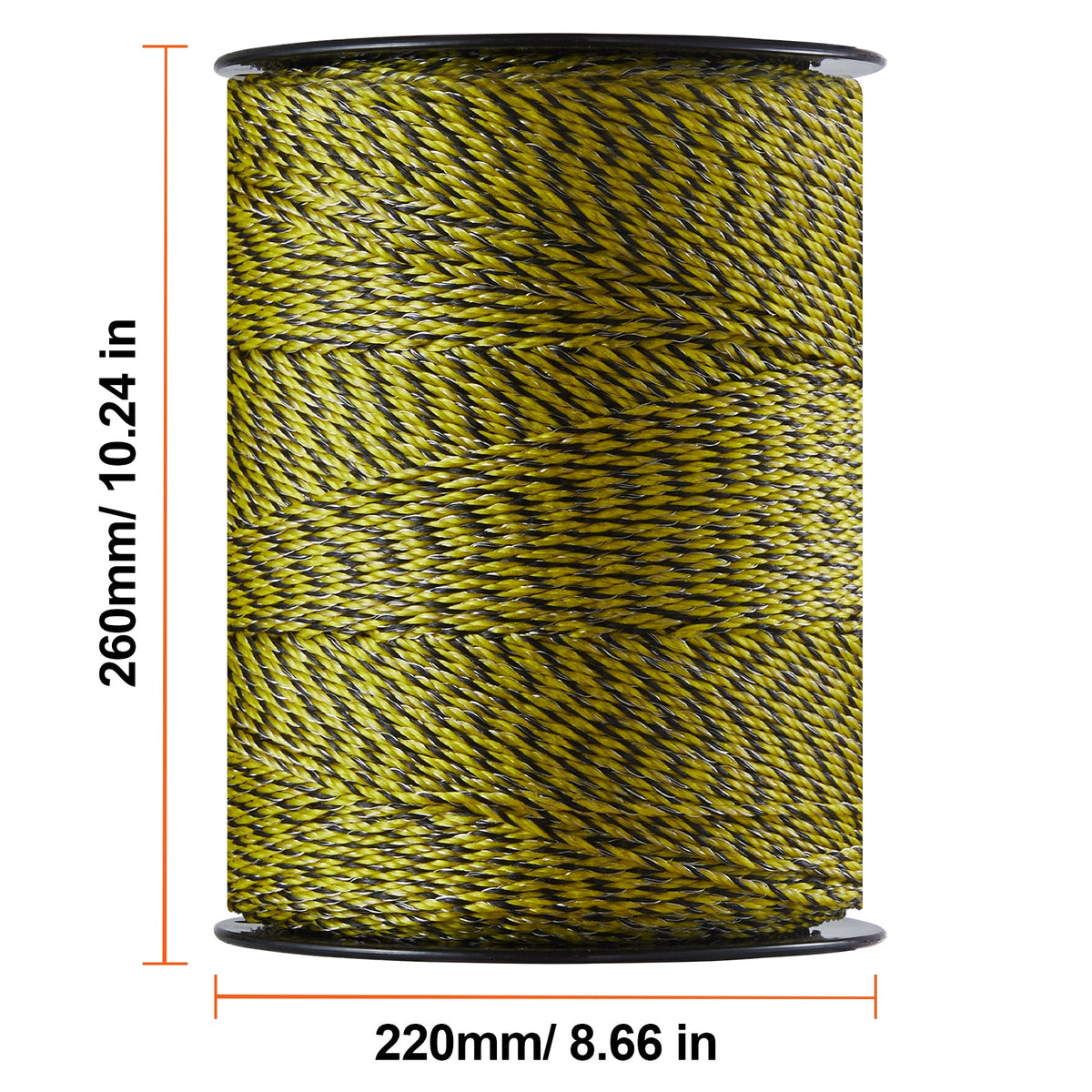 Electric Fence Polywire 3366 Ft, 6 Stainless Strands with Reel