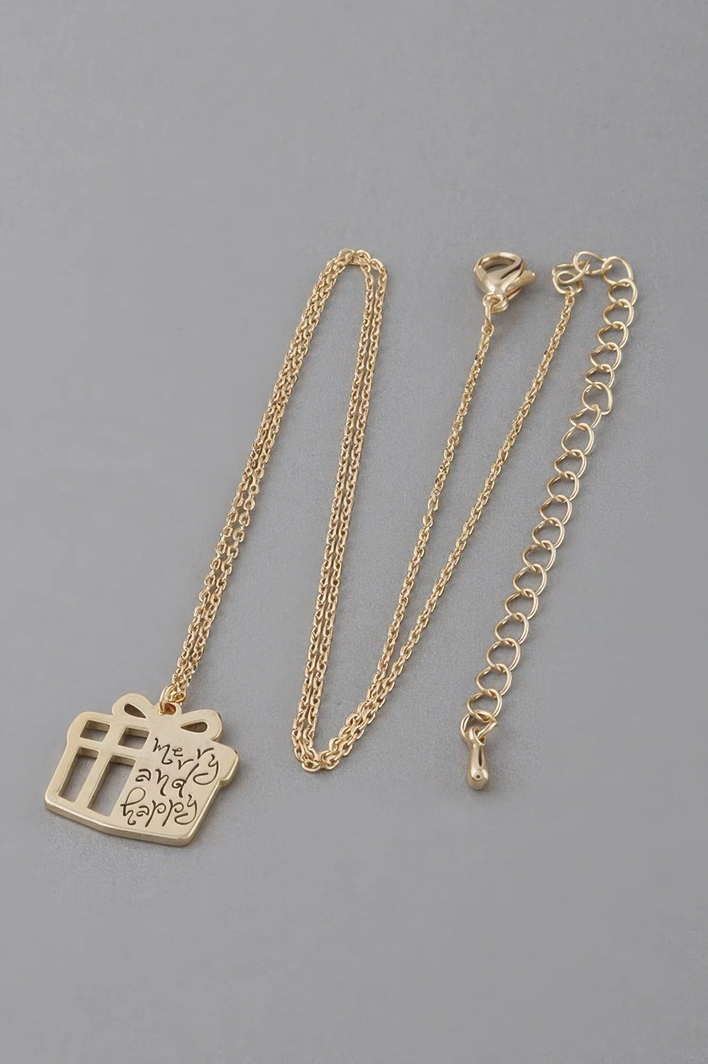 Gift Pendant Necklace - Merry & Happy Holiday Jewelry – image 3