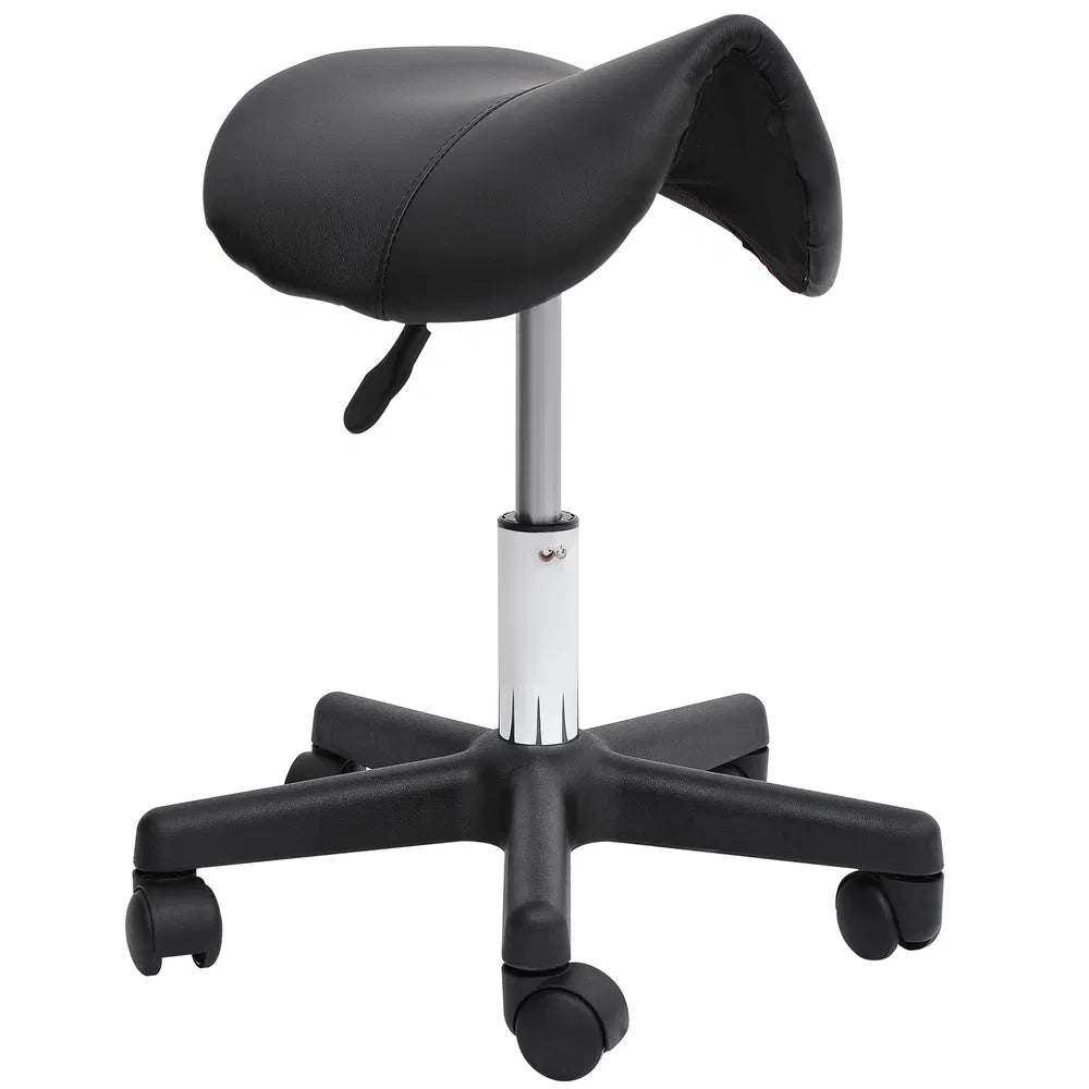 Low Height Hydraulic Saddle Stool for Facial and Lash Work Black – image 1
