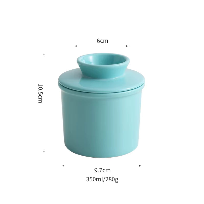 Ceramic Butter Dish with Lid – Round Countertop Butter Keeper – image 7