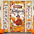 Happy Thanksgiving Door Cover and Porch Banner Set, 3 Pieces