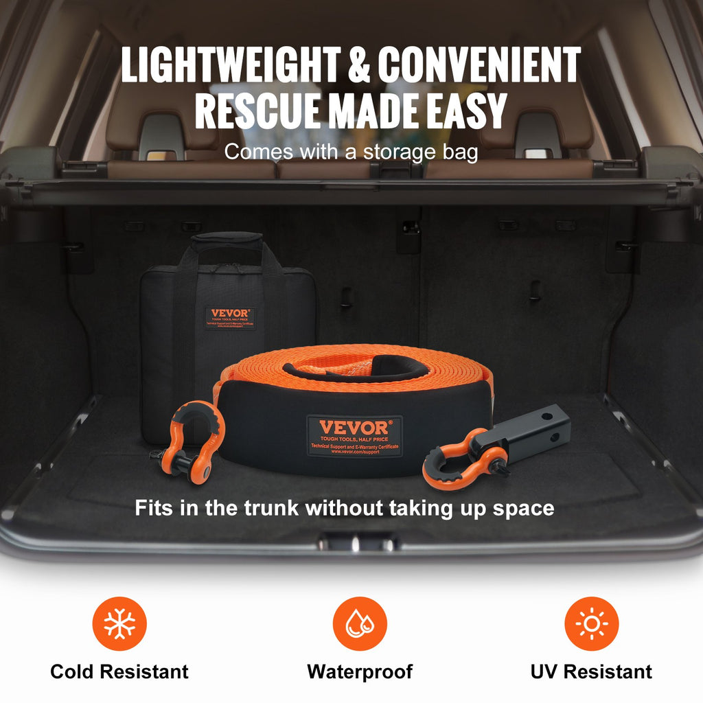 Tow Strap Recovery Kit – 3 in x 30 ft with D-Ring Shackles – image 6