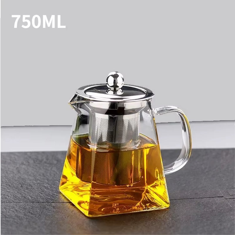 Glass Teapot with Infuser - Heat-Resistant Loose Leaf Tea Pot – image 9
