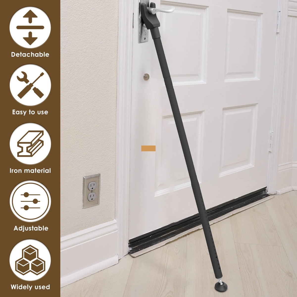 Adjustable Door Security Bar 44–55 in – Sliding Patio Door Jammer – image 7