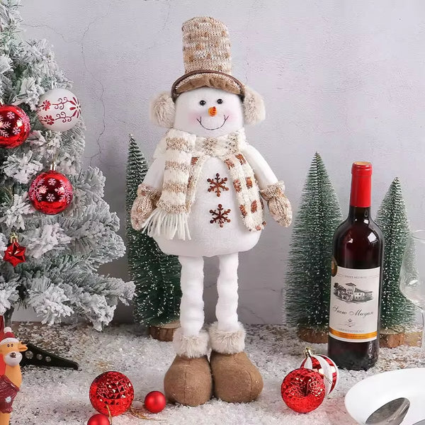 Knitted Telescopic Snowman and Reindeer Christmas Figurine