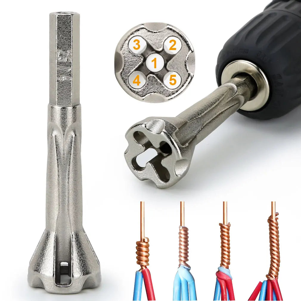 Wire Twisting Tool - Quick Connect Electrical Wire Stripper and Twister for Drill