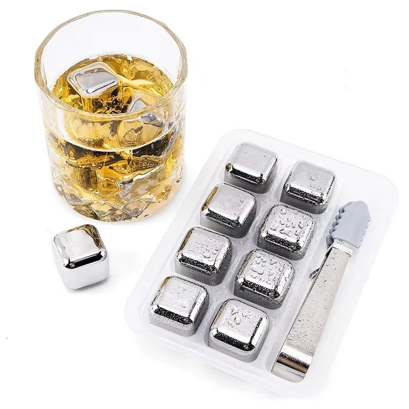 Stainless Steel Ice Cubes – Reusable Whiskey Chilling Stones
