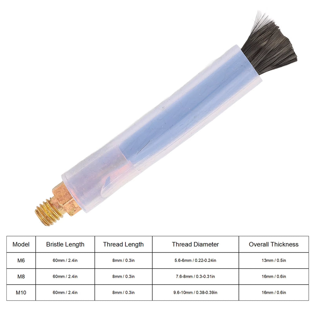 Welding Weld Bead Cleaning Brushes 5-Pack, Brass Head M6 or M8 – image 7