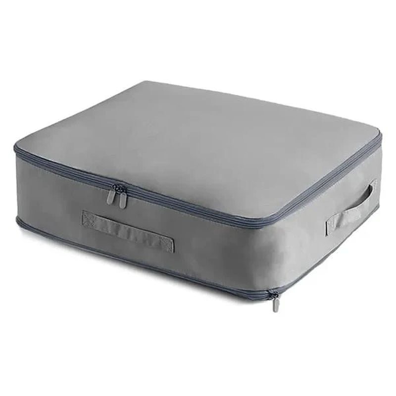 Foldable Comforter Storage Bag with Compression Zipper, Grey M – image 4