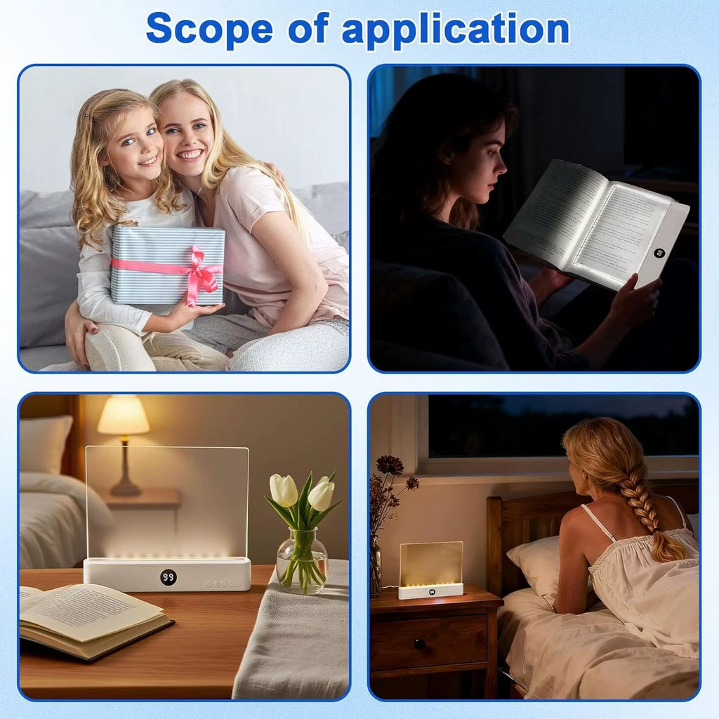 LED Book Reading Light - Clip-Free Flat Panel Eye-Care Night Reading Lamp
