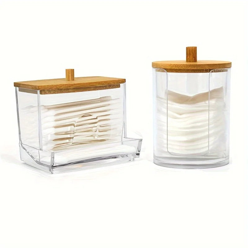 Cotton Pad Holder Round Clear Organizer with Lid – image 8