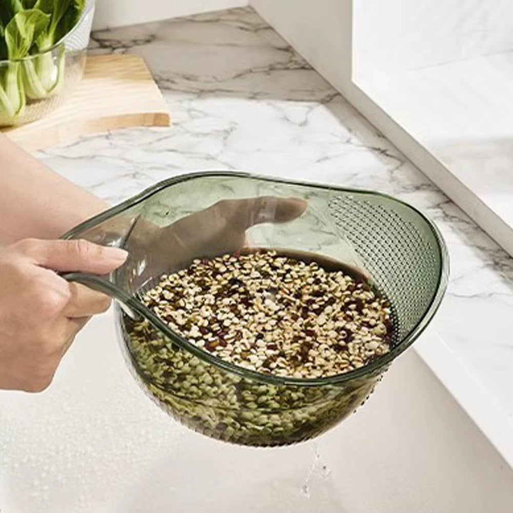 Rice Washing Bowl with Side Drainer, Colander for Fruit and Beans – image 7