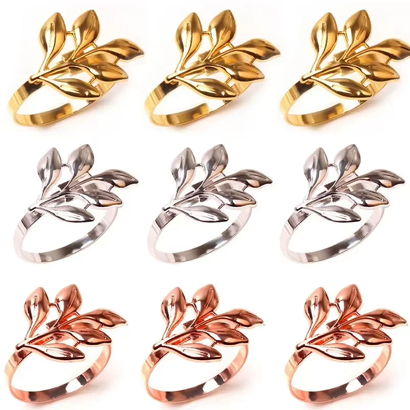 Napkin Rings – 12-Piece Metal Autumn Leaf Set – image 7