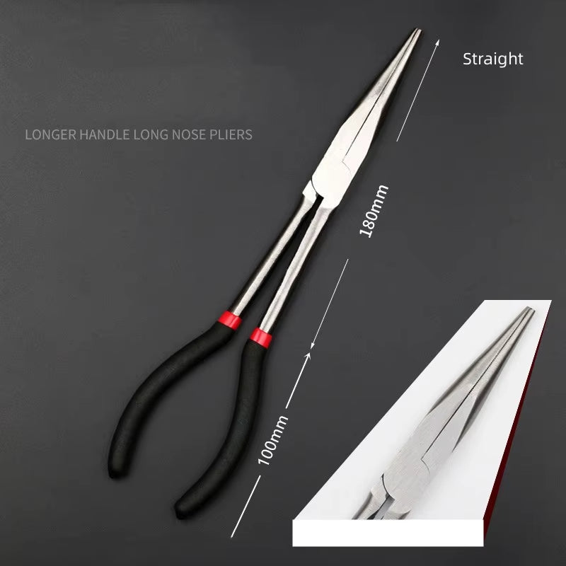 Long Nose Pliers 11 Inch – Curved or Straight Tip Pliers – image 8