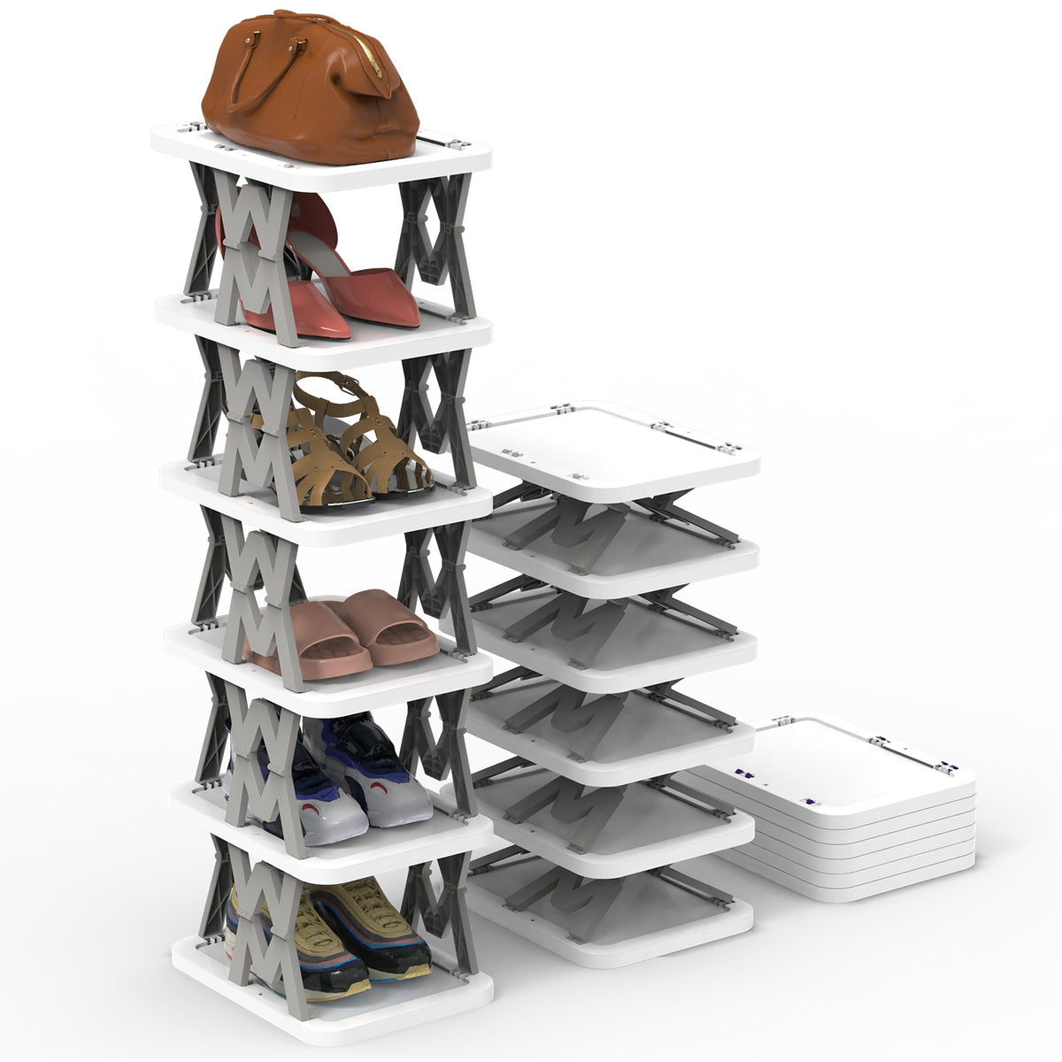 6-Tier Foldable Vertical Shoe Rack – image 12