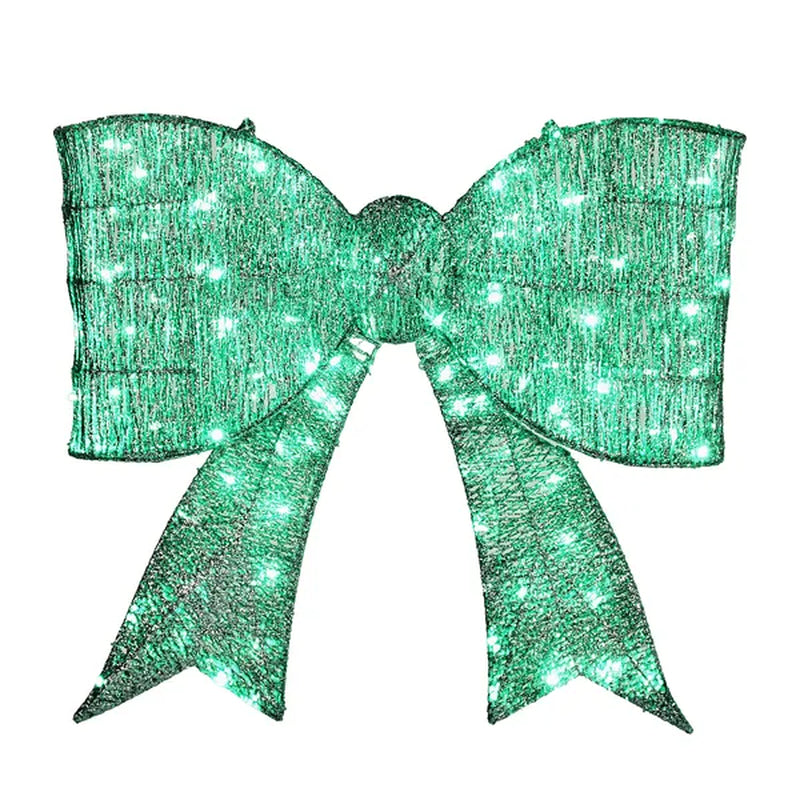 Giant Lighted Christmas Bow, 28 in Outdoor Metal Frame with 124 LEDs – image 2