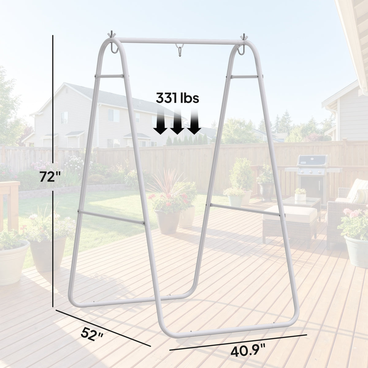 Hammock Chair Stand, Steel A-Frame for Hanging Egg Chair, 330 lb – image 3