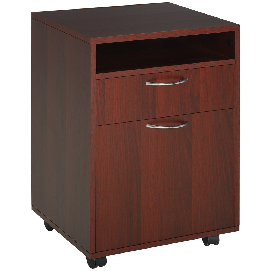 Mobile Printer Stand Cabinet with 2 Drawers, Shelf and Locking Casters – image 1