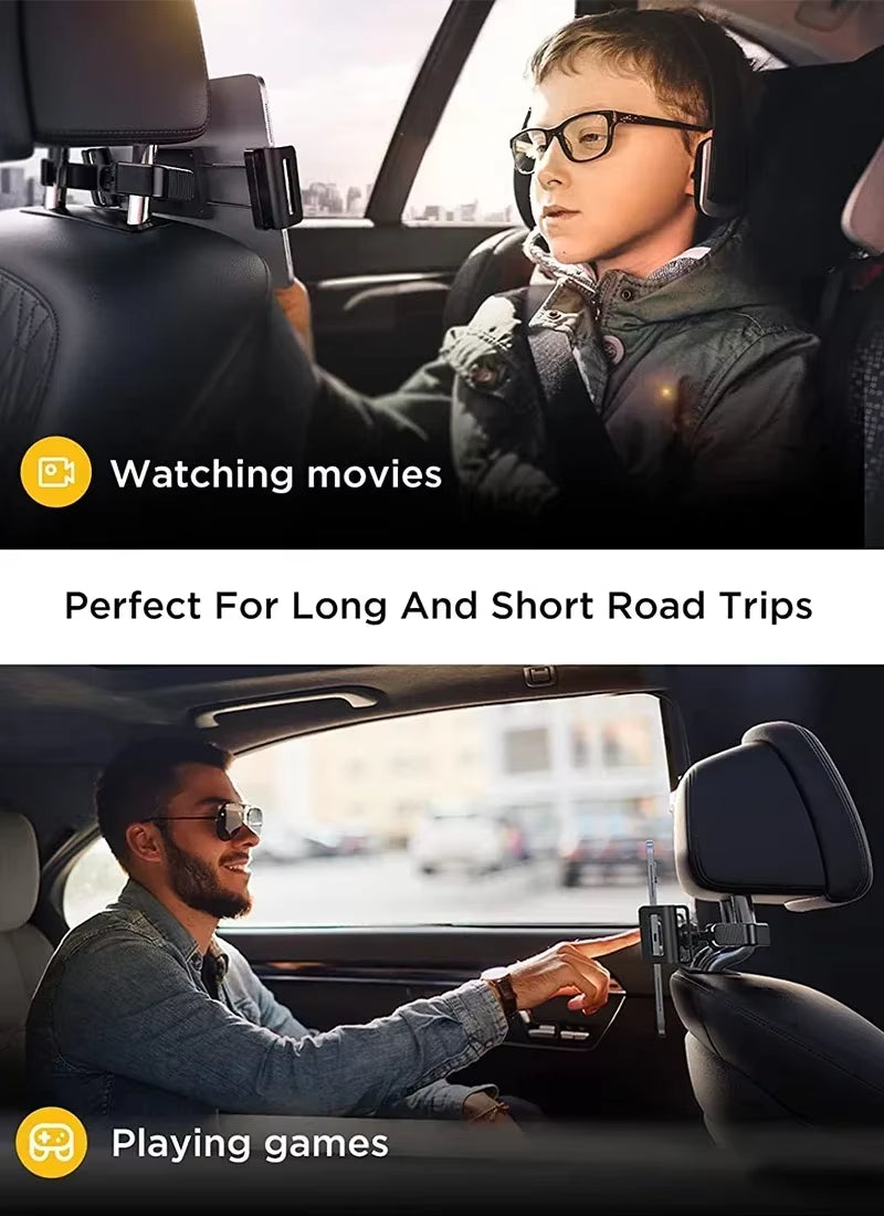 Car Headrest Tablet Holder – Stretchable Back Seat Mount – image 4