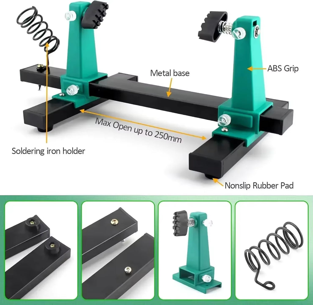 360° Rotating PCB Holder Jig, Adjustable Soldering Clamp Stand – image 3