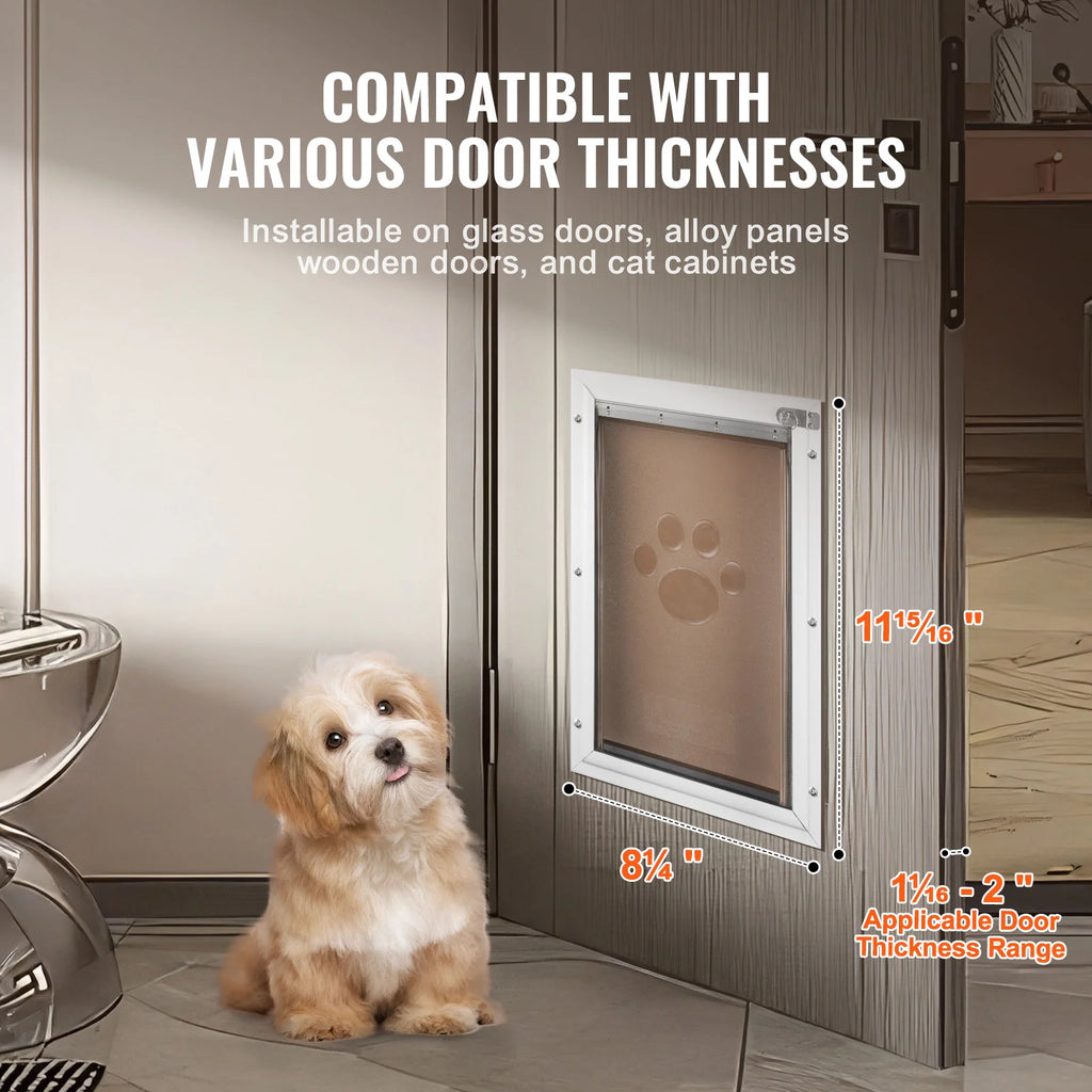 Pet Door with Aluminum Frame and Lock, Weatherproof Flap, Small – image 4