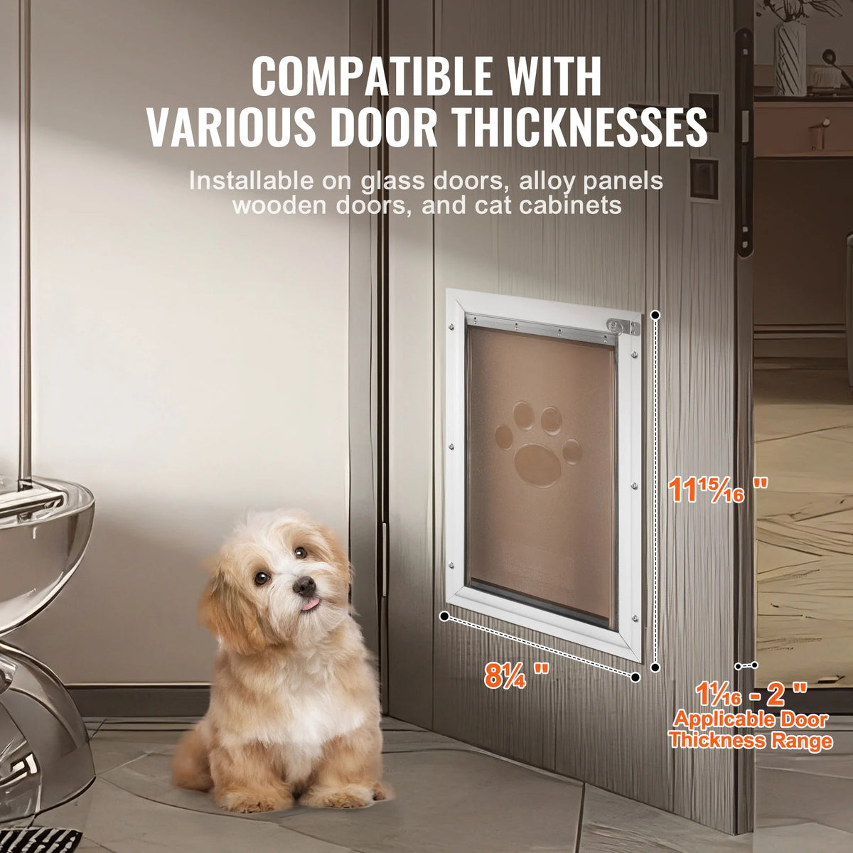Pet Door with Aluminum Frame and Lock, Weatherproof Flap, Small – image 4