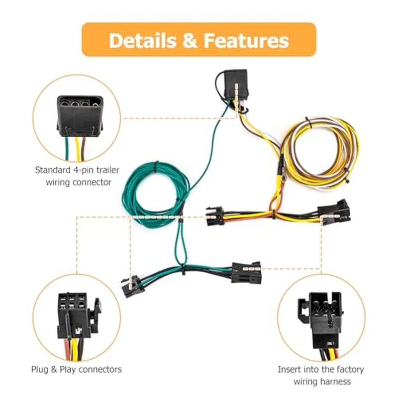 Trailer Wiring Harness for 2003-2026 Chevy Express 1500 2500 3500 – image 2