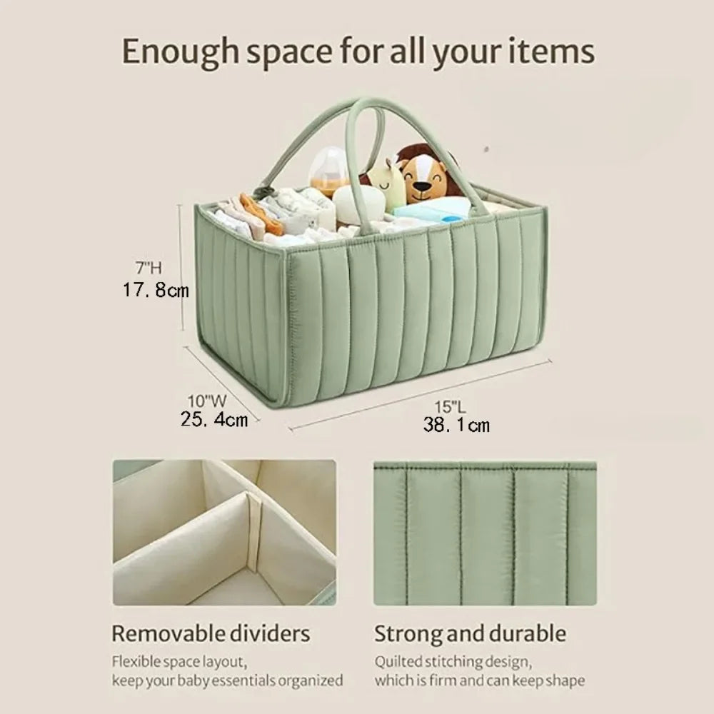 Light Green Diaper Caddy Tote for Changing Table and Car – image 3