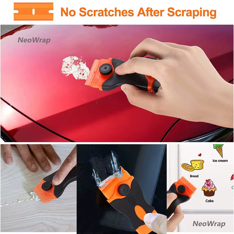 Glass Razor Scraper - Sticker & Glue Remover with Blades