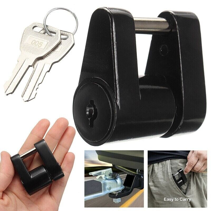 Trailer Coupler Lock, 1/4 in Pin for 3/4 in Span, 2 Keys – image 5