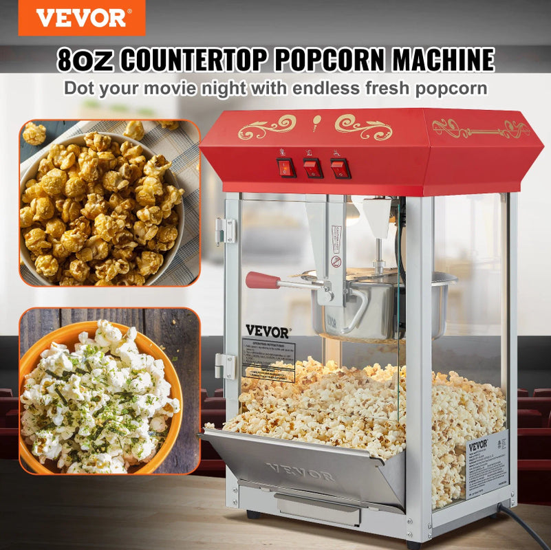 Popcorn Popper Machine 8 Oz Kettle, 850W Countertop Popcorn Maker – image 2