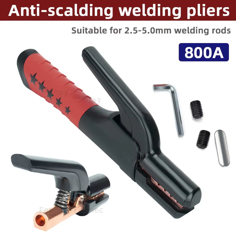 Welding Electrode Holder 800A, All-Copper Stick Welder Clamp