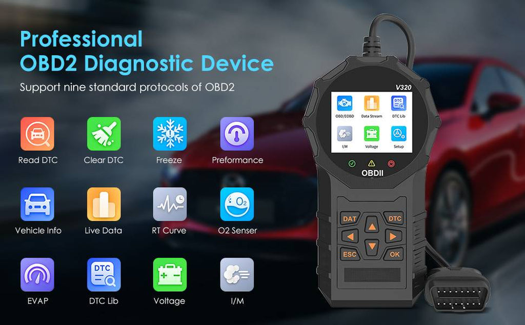 OBD2 Scanner Car Code Reader with Live Data & Battery Test