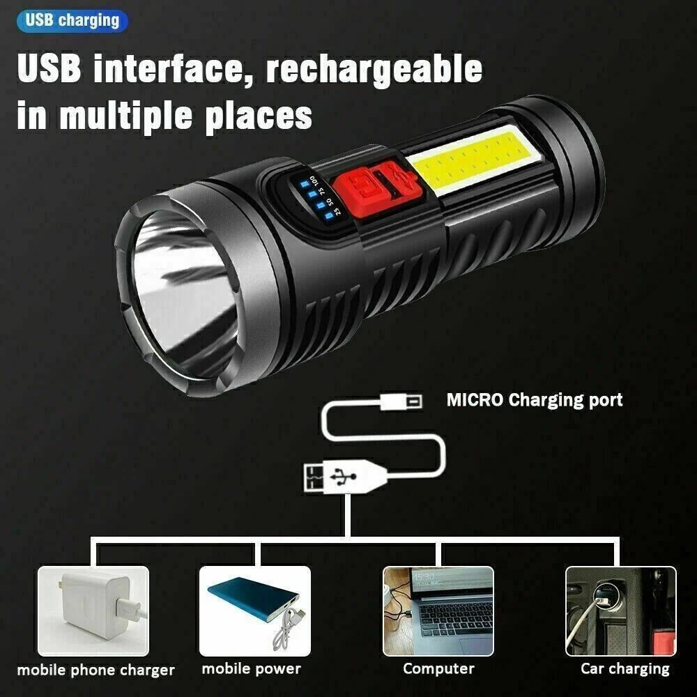 LED Work Light – Rechargeable Flashlight with COB Side Light – image 8