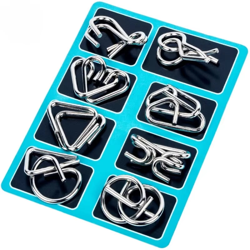 Metal Brain Teaser Puzzle Set - 8 Wire Disentanglement Puzzles – image 6