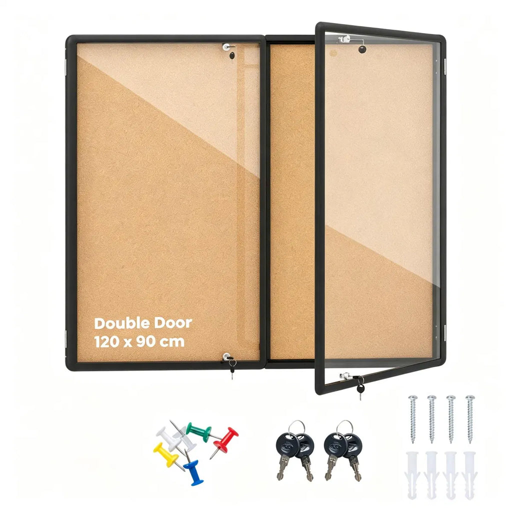 Outdoor Lockable Enclosed Bulletin Board, 47.5 x 35.5 Inch, Black – image 2