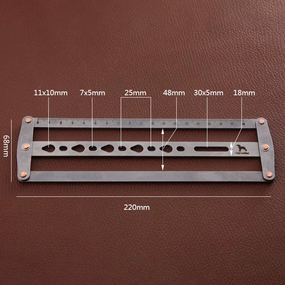 Stainless Steel Belt Hole Punch Spacing Ruler for Leathercraft – image 5