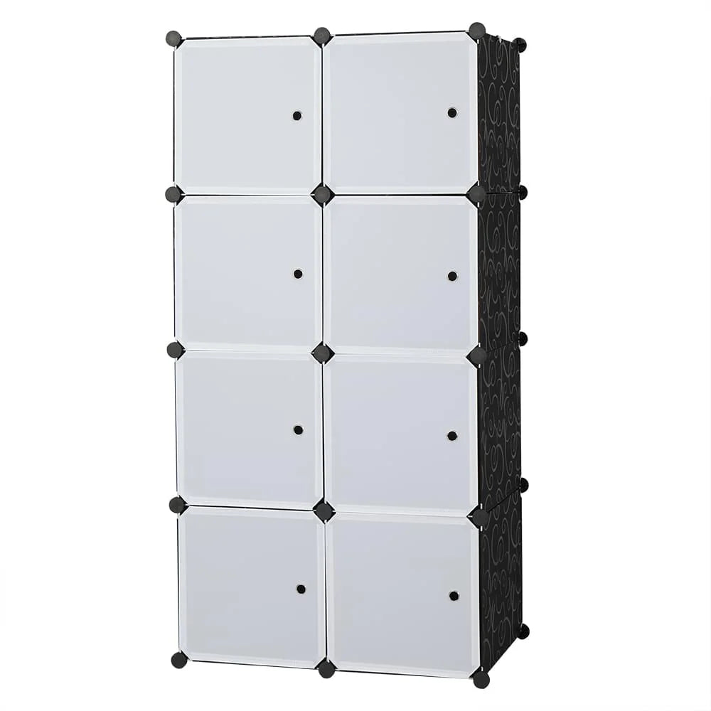 Cube Storage Organizer with Doors - 8-Cube Modular Closet Wardrobe