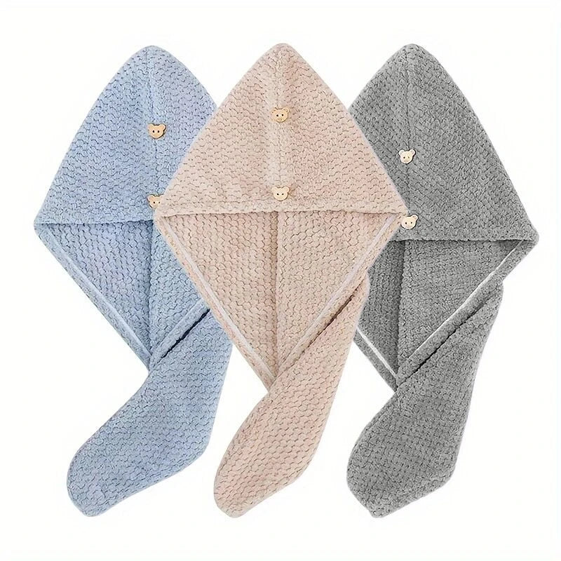 Hair Towel Wrap 3-Pack Microfiber Quick Dry Turban – image 10
