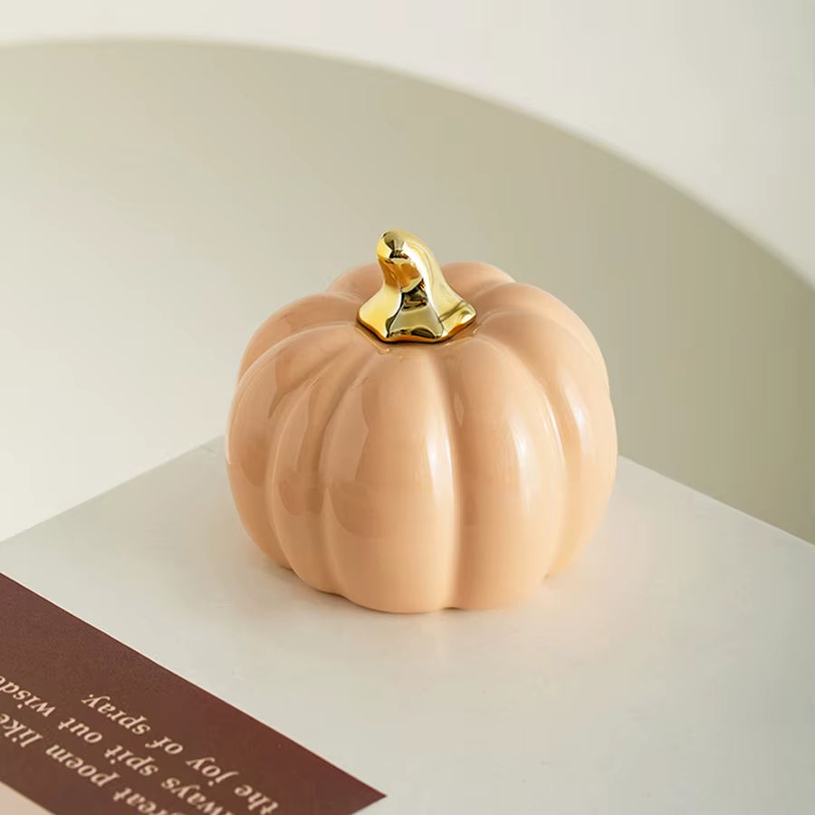 Ceramic Pumpkin Figurine, Nordic Style Tabletop Fall Decor Sculpture – image 4