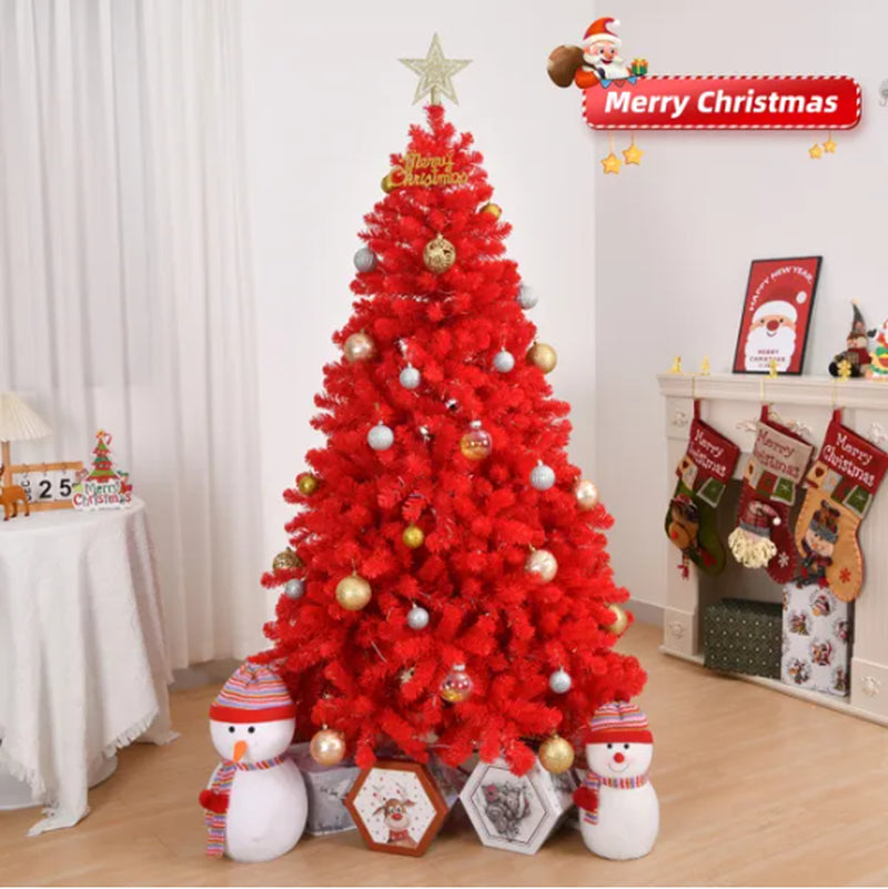 Artificial Christmas Tree 6ft Hinged Pine 800 Tips Metal Stand – image 3