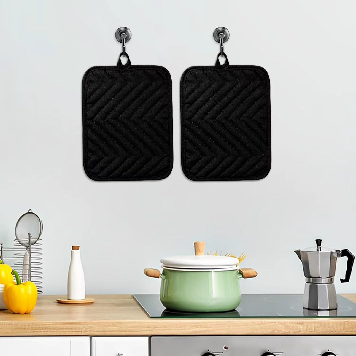 Pot Holders with Pocket - 5 Pack Heat Resistant Hot Pads – image 2
