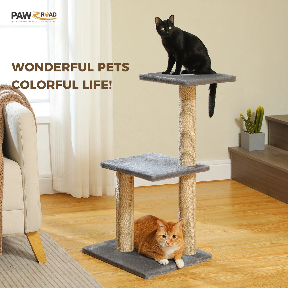 Cat Tree with Hammock & Removable Perch – Indoor Cat Tower – image 5