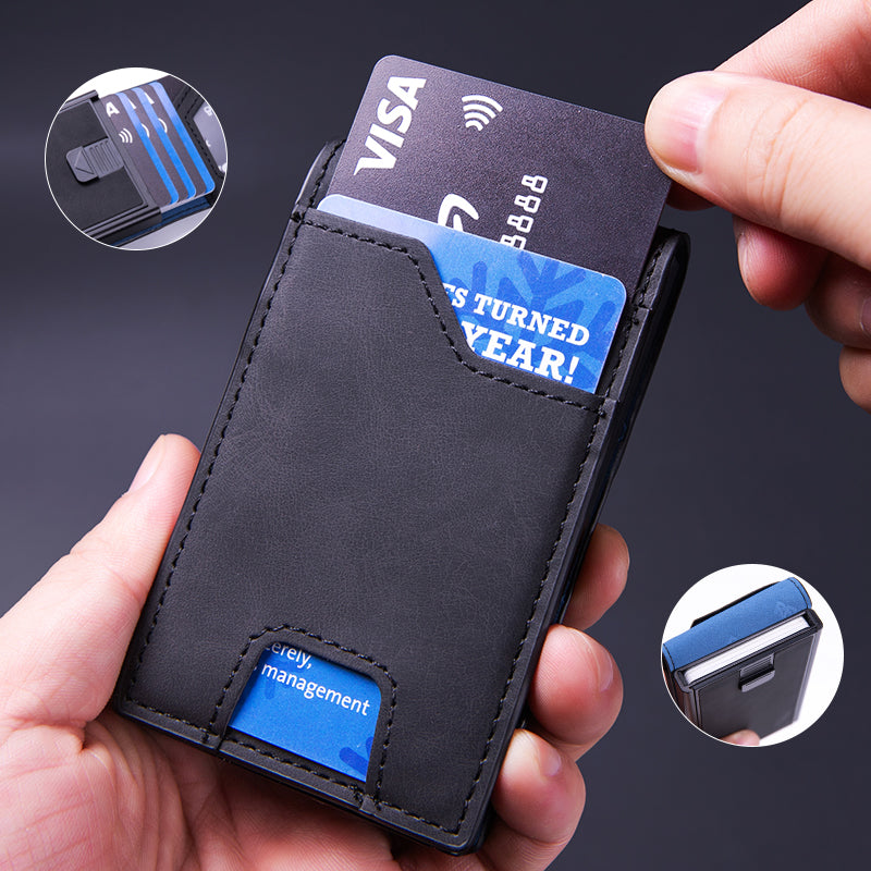 Men's Slim Pop-Up Card Wallet – RFID Blocking with Money Clip – image 4