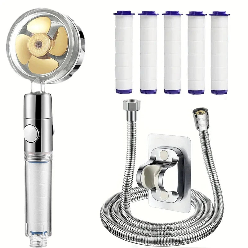 Turbo Fan Handheld Shower Head, 360 Rotating High Pressure Sprayer – image 12