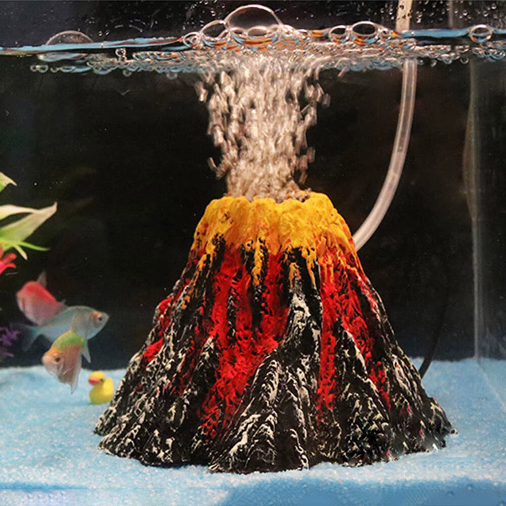Resin Volcano Aquarium Ornament with Hiding Cave, Fish Tank Decor – image 2