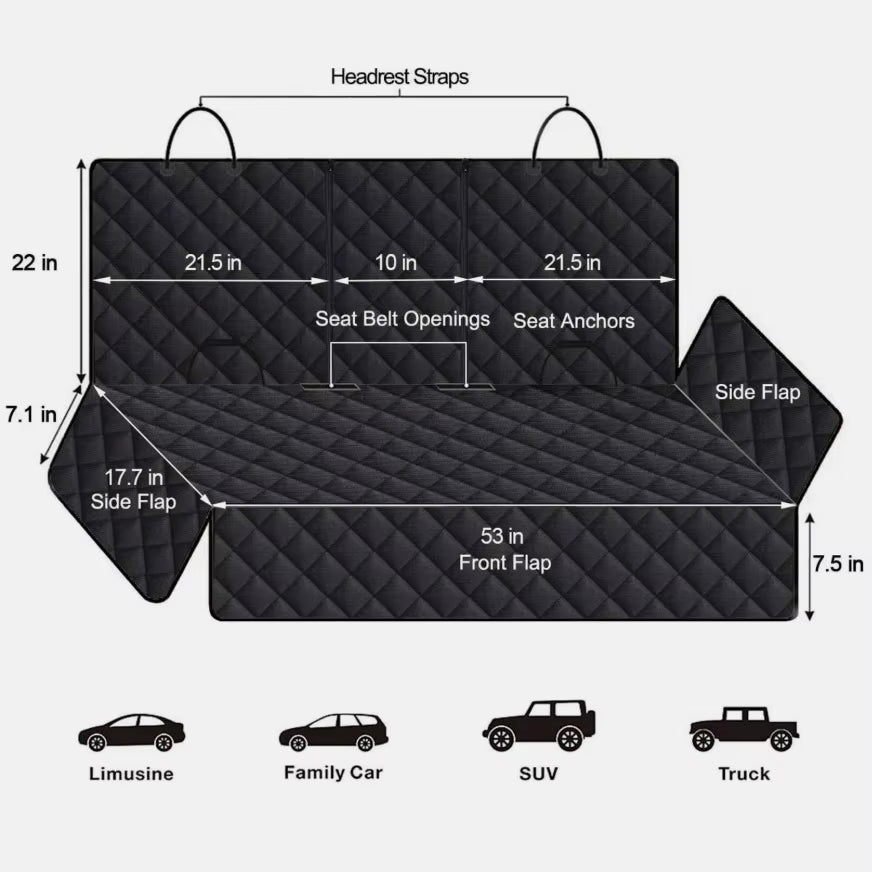 Dog Car Seat Cover Hammock - Waterproof Back Seat Protector – image 4